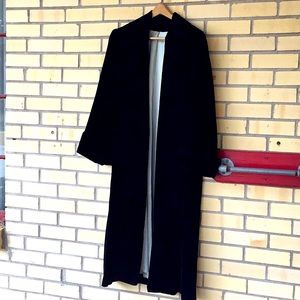 Vintage, Long Black Velvet Coat Medium/Large